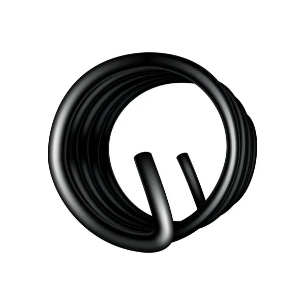 Muelle metálico. Forma de espiral. Icono vectorial de la línea de remolino o cable de alambre curvado, amortiguador o parte del equipo. Reparación de piezas de repuesto o suplemento flexible — Vector de stock