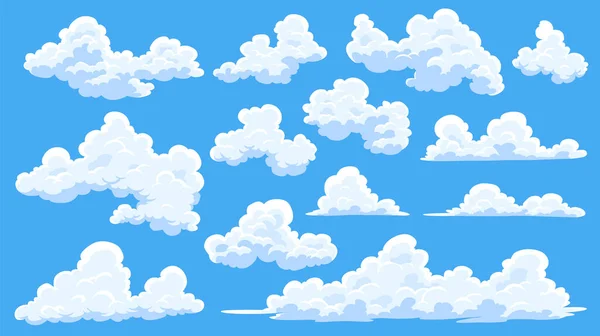 Nubes Dibujos Animados Símbolos Abstractos Del Icono Del Paisaje Nuboso — Vector de stock