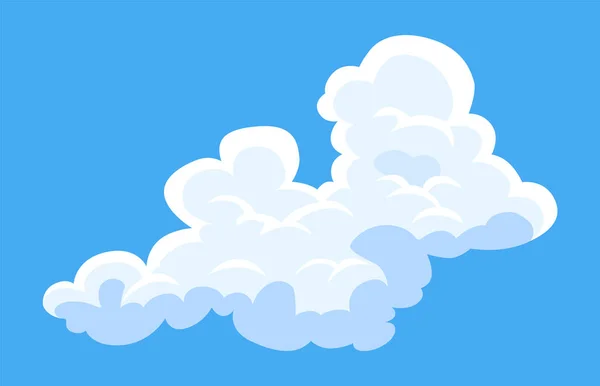 卡通云彩 抽象的白色云彩图标符号 矢量多云景观或自然简朴的空中全景 扁平型圆形 — 图库矢量图片