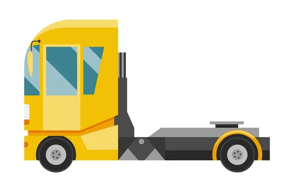 Halve Vrachtwagen Vrachtwagens Levering Aanhangwagens Lading Trukc Clolorful Witte Achtergrond — Stockvector