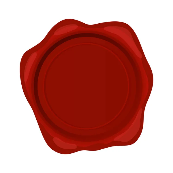 Sello Cera Roja Etiqueta Adhesiva Aislada Maqueta Para Carta Documentos — Archivo Imágenes Vectoriales