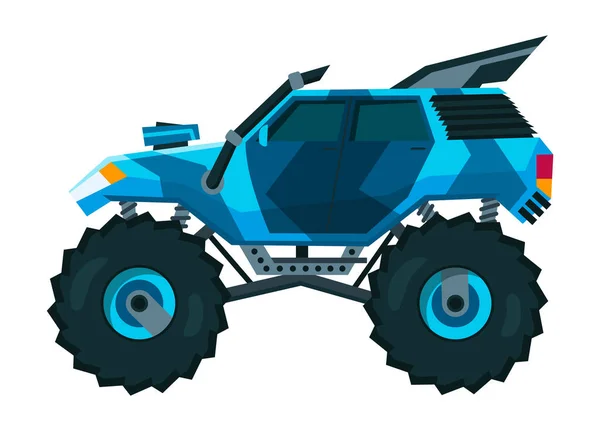 Monster Truck Jasné Barevné Karikatury Auto Velkými Koly Těžké Auto — Stockový vektor