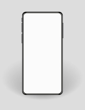 Boş ekran ile akıllı telefon modeli. Cep telefonu çerçevesi. Bilgi grafikleri veya sunumu için gerçekçi telefon şablonu.