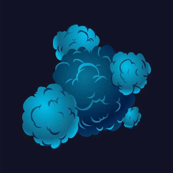 Icono Explosión Dibujos Animados Elemento Cómic Nube Llama Humo Explosión — Vector de stock