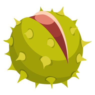 Kestane kabuğu dikenli. Vektör çizimi. Poster, ambalaj, pankart ve ambalaj kağıdı için tasarım ögesi.