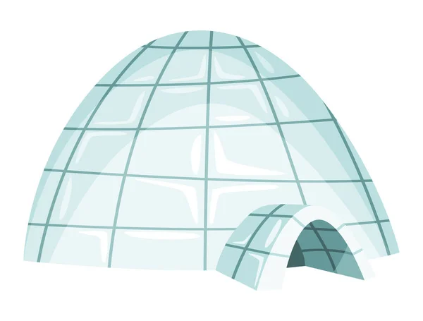 Igloo Icoon Cartoon Vector Ijssalon Winterbouw Van Ijsblokken Eskimo Volkeren — Stockvector