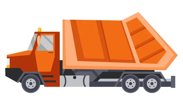 Müllwagen Mit Autolader Sammlung Und Transport Fester Haushalts Und Gewerbeabfälle — Stockvektor