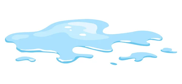 Flaque Eau Bleu Liquide Diverses Formes Dans Style Dessin Animé — Image vectorielle