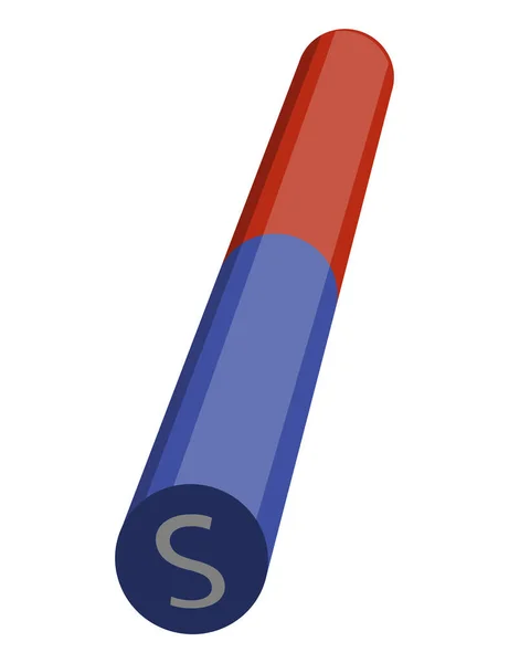 Icona Magnetica Rossa Blu Con Due Poli Nord Sud Isolati — Vettoriale Stock
