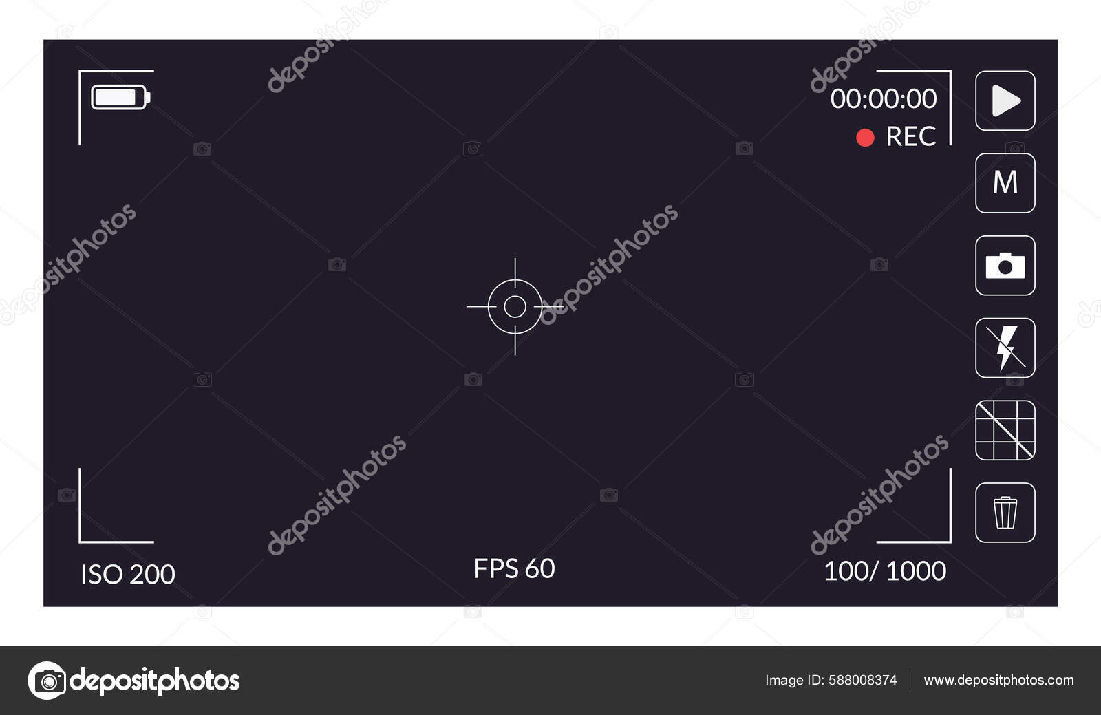 Camera Viewfinder Focusing Screen Recording Black Screen Camera Video
