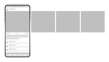 Akıllı telefon arayüz iletisi. Sosyal ağdaki atlıkarınca arayüzü ile bağlantı kur. Sosyal medya mobil uygulama sayfası şablonu. Teyp profilinin tasarımı.