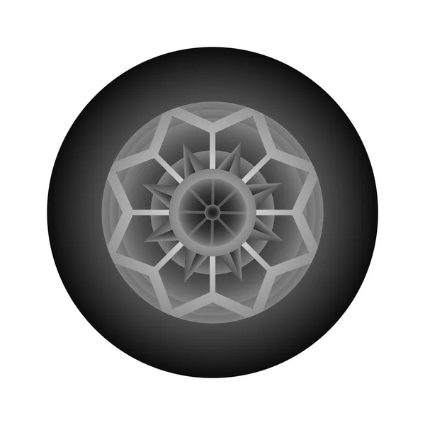 Set Car Wheels Automotive Tires Wheel Disk Icon Isolated White — Stock Vector