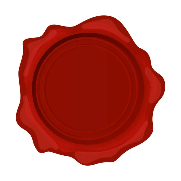 Kırmızı Balmumu Damga Mektup Belgeler Için Ayrı Bir Etiket Modeli — Stok Vektör
