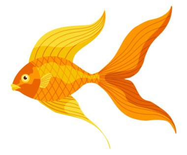 Fish. Realistic aquarium accessory. Decoration or equipment for aquarium. Cartoon vector element.