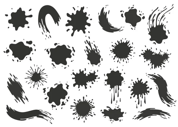 Paint Blots Splashes Set Design Use Colorful Grunge Shapes Collection — Stock Vector