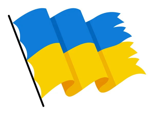 Украинский Флаг Флаг Украины Белом Фоне Государственные Флаги Размахивают Символами — стоковый вектор
