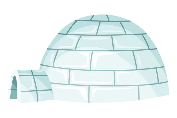 Ícone Igloo Casa Gelo Vetorial Dos Desenhos Animados Construção Inverno — Vetor de Stock