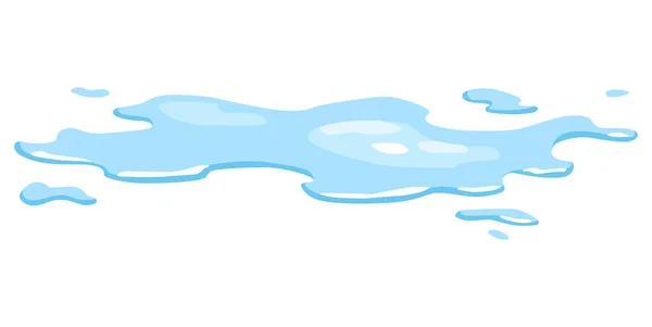 Flaque Eau Bleu Liquide Diverses Formes Dans Style Dessin Animé — Image vectorielle