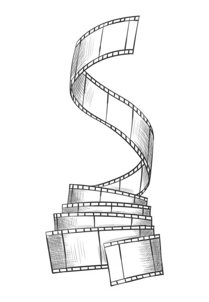 Film Strip Empty Film Strip Tape Shaddow Projection Movie Cinema — Stock Vector