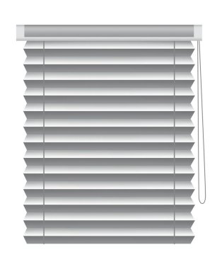 Window blind. Element room interior. Horizontal window jalousie. Closed empty jalousie template. Privacy concept.