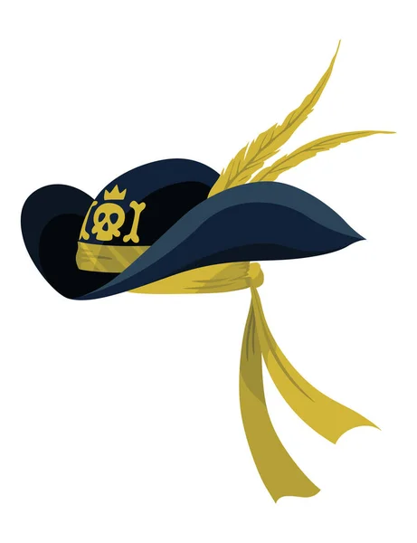 Corsario Sombrero Pirata Vestido Fantasía Pirata Elemento Diseño Bucanero Sombrero — Archivo Imágenes Vectoriales