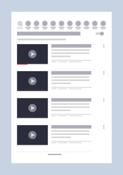 Interface Modèle Lecteur Vidéo Modélisation Hébergement Vidéo Concept Médias Sociaux — Image vectorielle