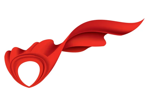 Superhrdinská Červená Pláštěnka Předním Výhledu Šarlatový Hedvábný Plášť Mantle Kostým — Stockový vektor