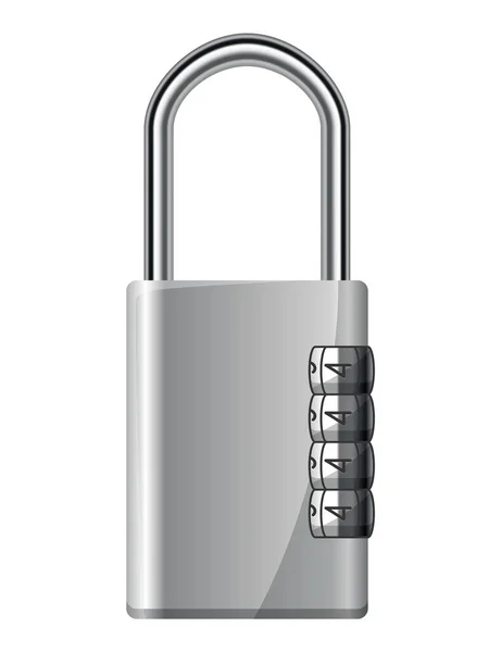 Lucchetto Codice Serratura Con Codice Password Combinata Inserimento Password Numero — Vettoriale Stock