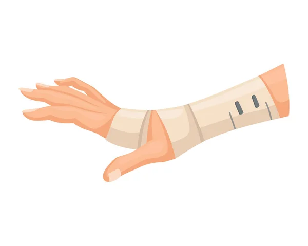 Hands Injured Skin Procedures Bandaging First Aid Wound Medicine Cure — ストックベクタ