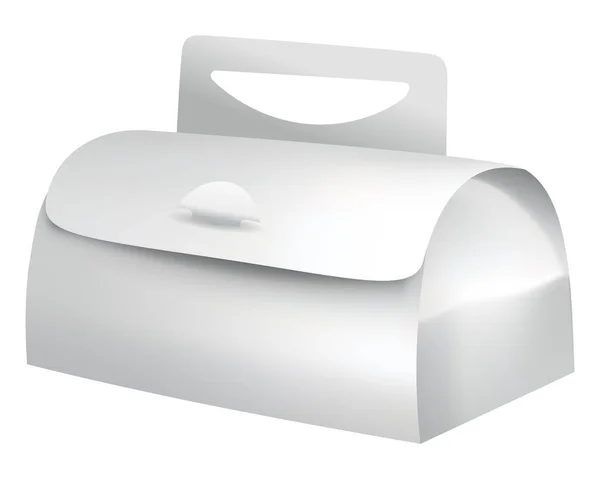 Balíček Jídla Realistická Odnést Jídlo Box Modelují Nahoru Prázdná Bílá — Stockový vektor