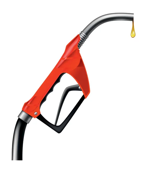 燃油喷嘴与油滴 处理泵与软管 滴油的矢量图解 电力和能源概念 — 图库矢量图片