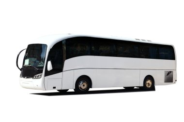 bir büyük beyaz tur otobüsü izole