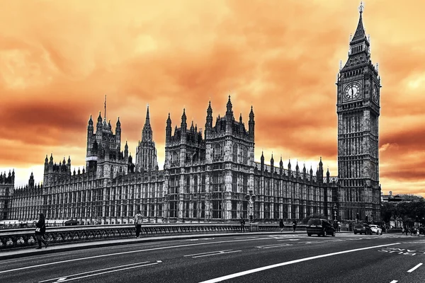 The Big Ben, the Houses of Parliament, Londres — Fotografia de Stock