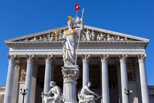 Statue of Pallas Athena in front of the Austrian Parliamen