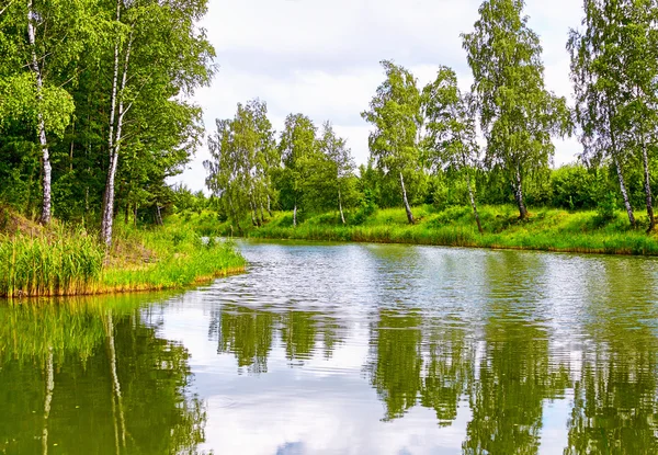 Lindo lago primavera — Fotografia de Stock