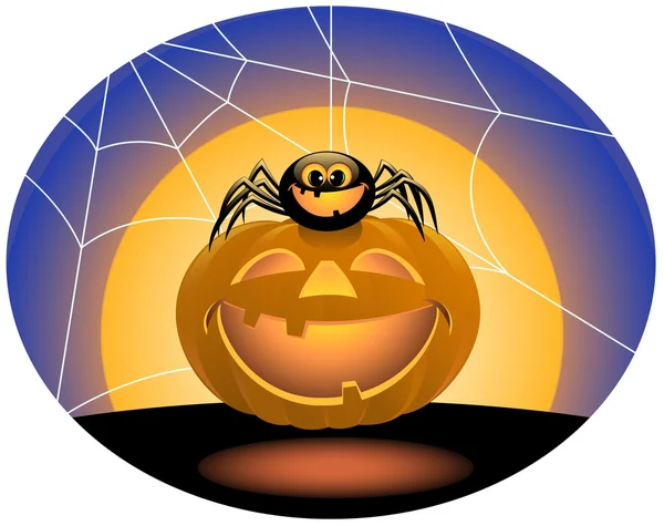 Araignée et jack o ' lantern — Image vectorielle