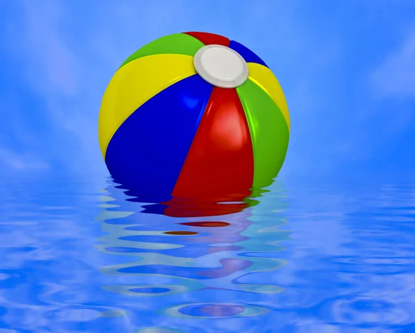 Beachball auf dem Wasser — Stockfoto