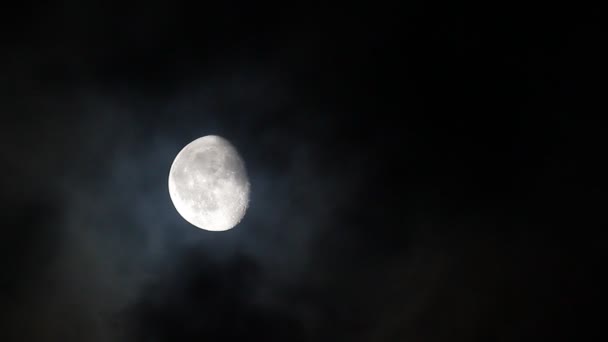 Luna en el cielo nocturno — Vídeo de stock