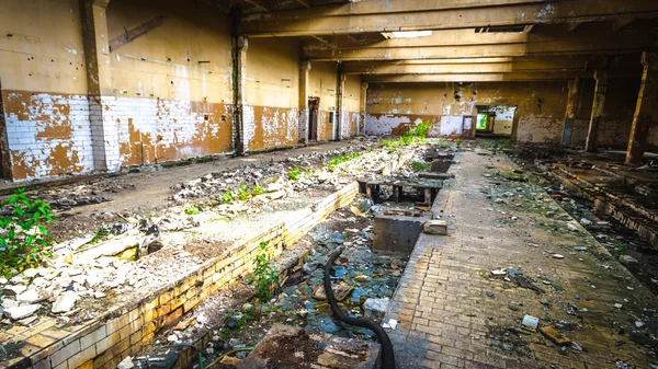 Ruines d'une usine industrielle très polluée — Photo