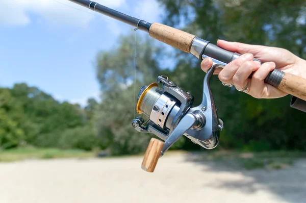 Fishing in a lake — Stock Photo, Image