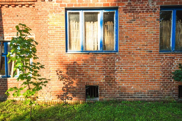 Endüstriyel beton duvarı Windows'ta — Stok fotoğraf