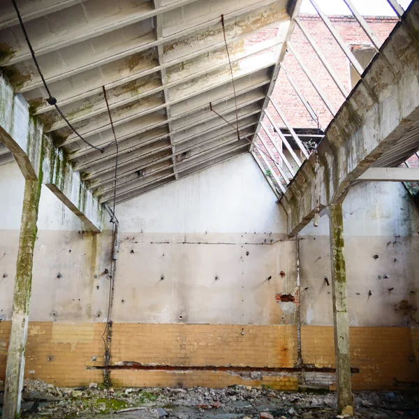 Rovine di una fabbrica industriale molto inquinata — Foto Stock