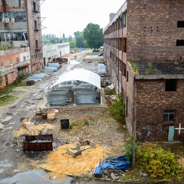 Duvar eski terk edilmiş fabrika binası