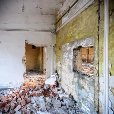 Duvar eski terk edilmiş fabrika binası