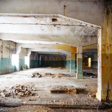 Duvar eski terk edilmiş fabrika binası