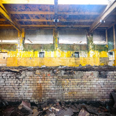 Duvar eski terk edilmiş fabrika binası