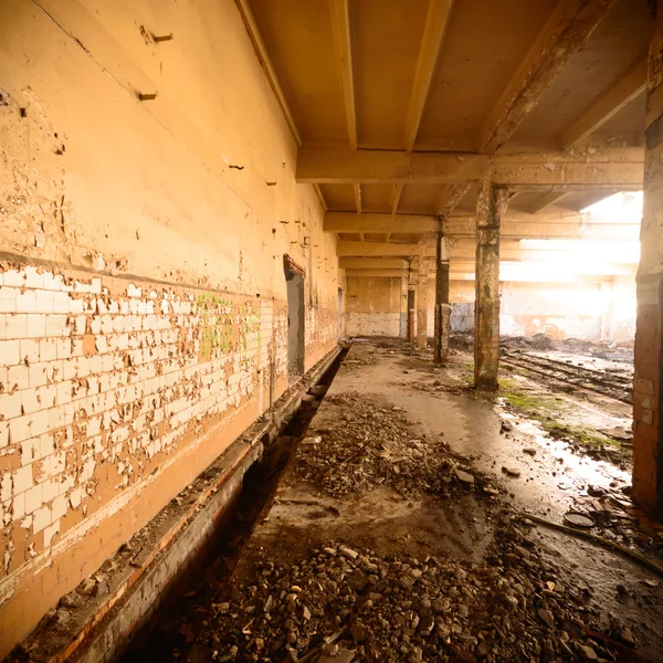 Ruiner från en mycket förorenad industrifabrik — Stockfoto