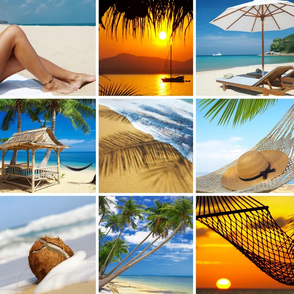 Summertime theme photo collage composed of few images — Stock Photo, Image