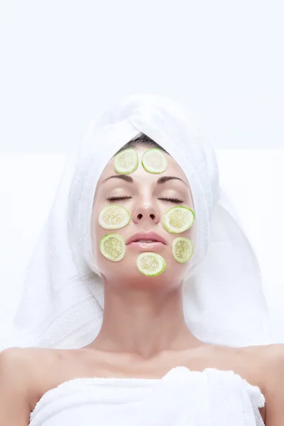 Portrait of young beautiful woman being treated — Stock Photo, Image