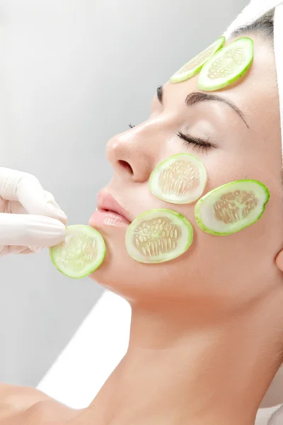 Portrait of young beautiful woman being treated — Stock Photo, Image